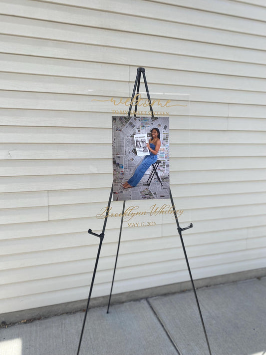 Quinceañera Welcome Sign with Picture, Welcome Acrylic Sign, Sweet 16 Welcome Sign, Welcome to my Quinceañera, Welcome to my sweet sixteen