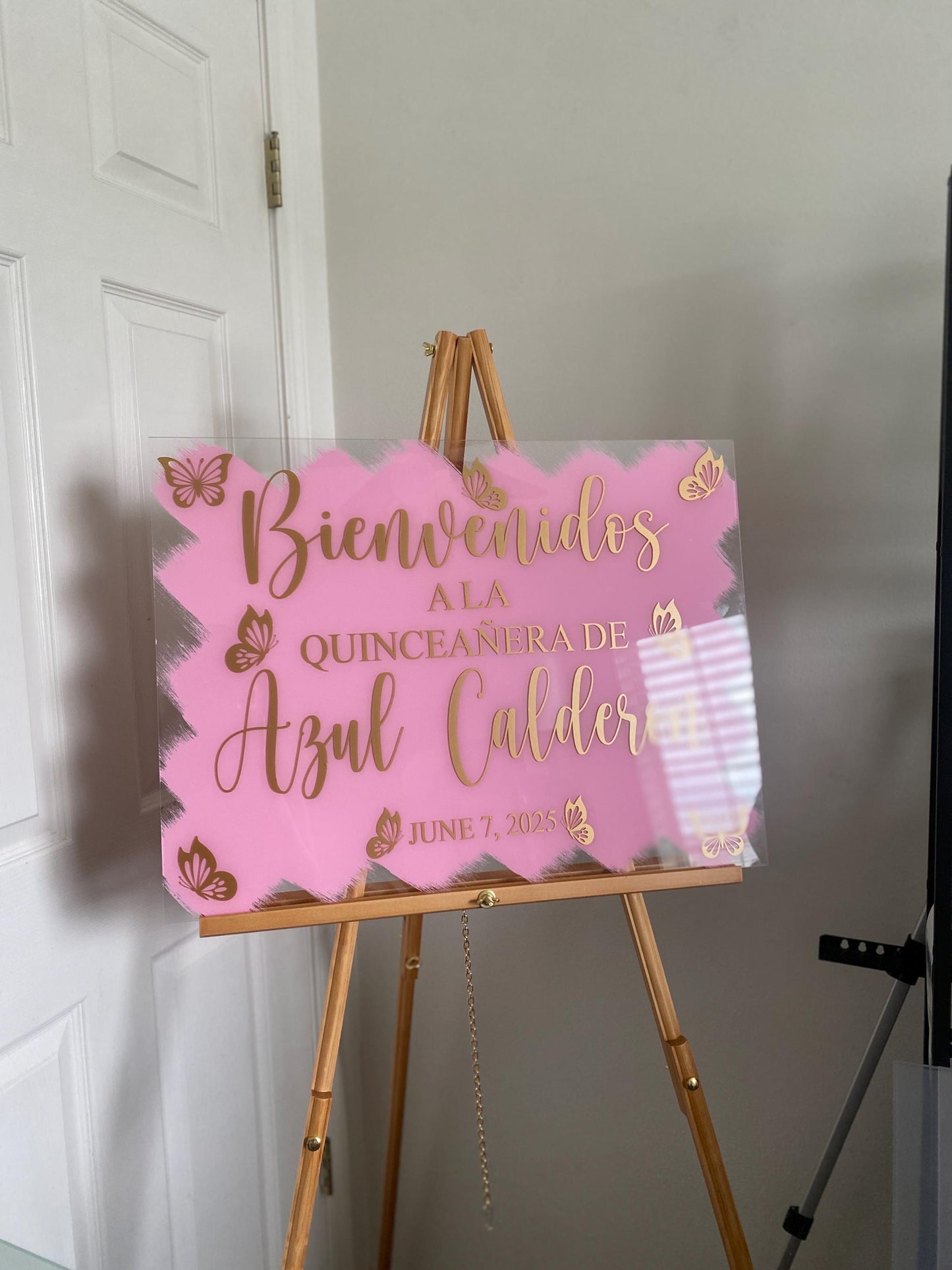 Bienvenidos A Mi Quinceañera acrylic Sign, welcome to my Quinceanera sign, welcome acrylic sign, custom welcome sign, Quinceañera decoration