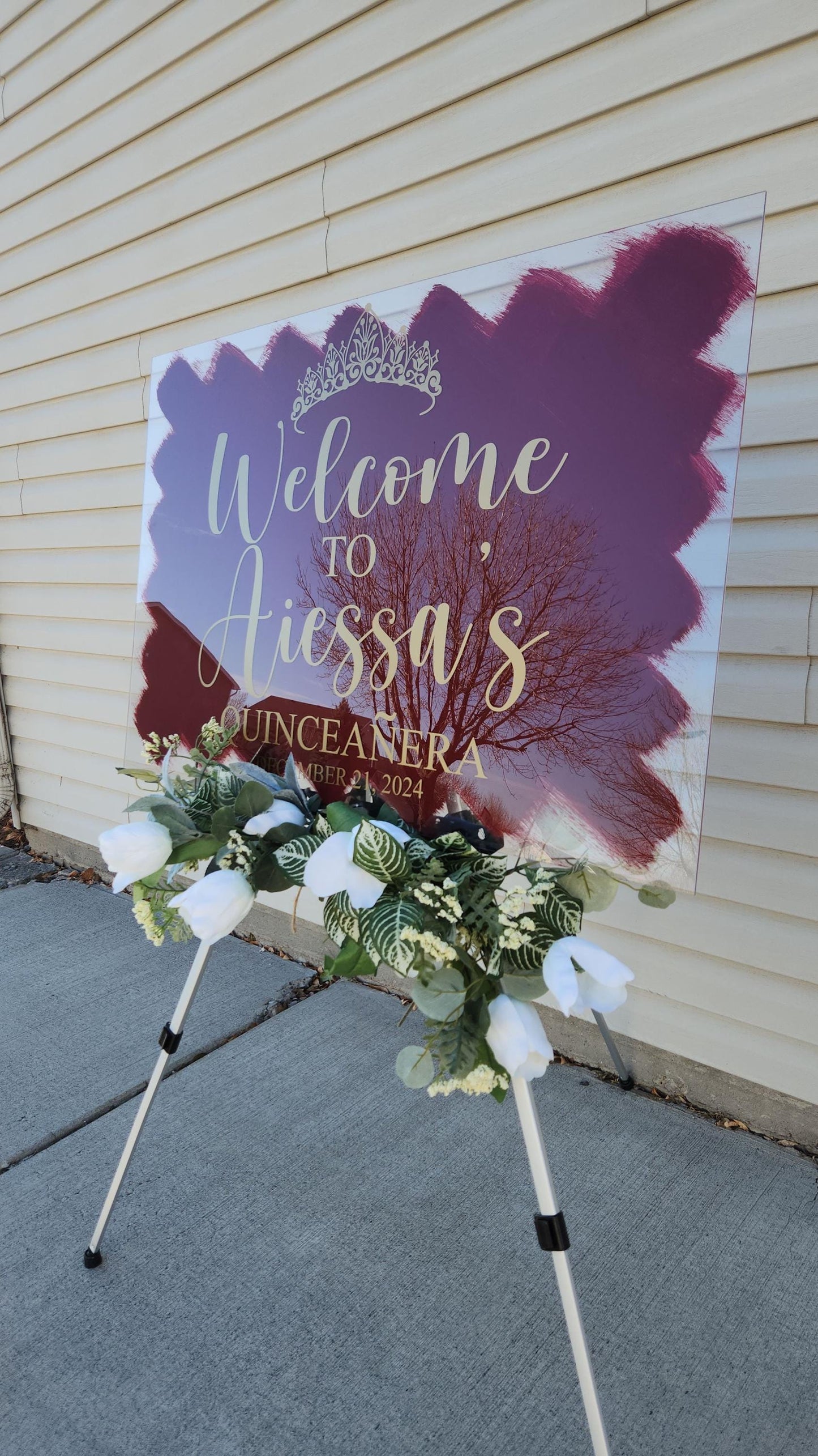 Quinceanera acrylic, welcome to my Quinceanera sign, welcome acrylic sign, custom welcome sign, acrylic paint sign, Quinceañera decorations