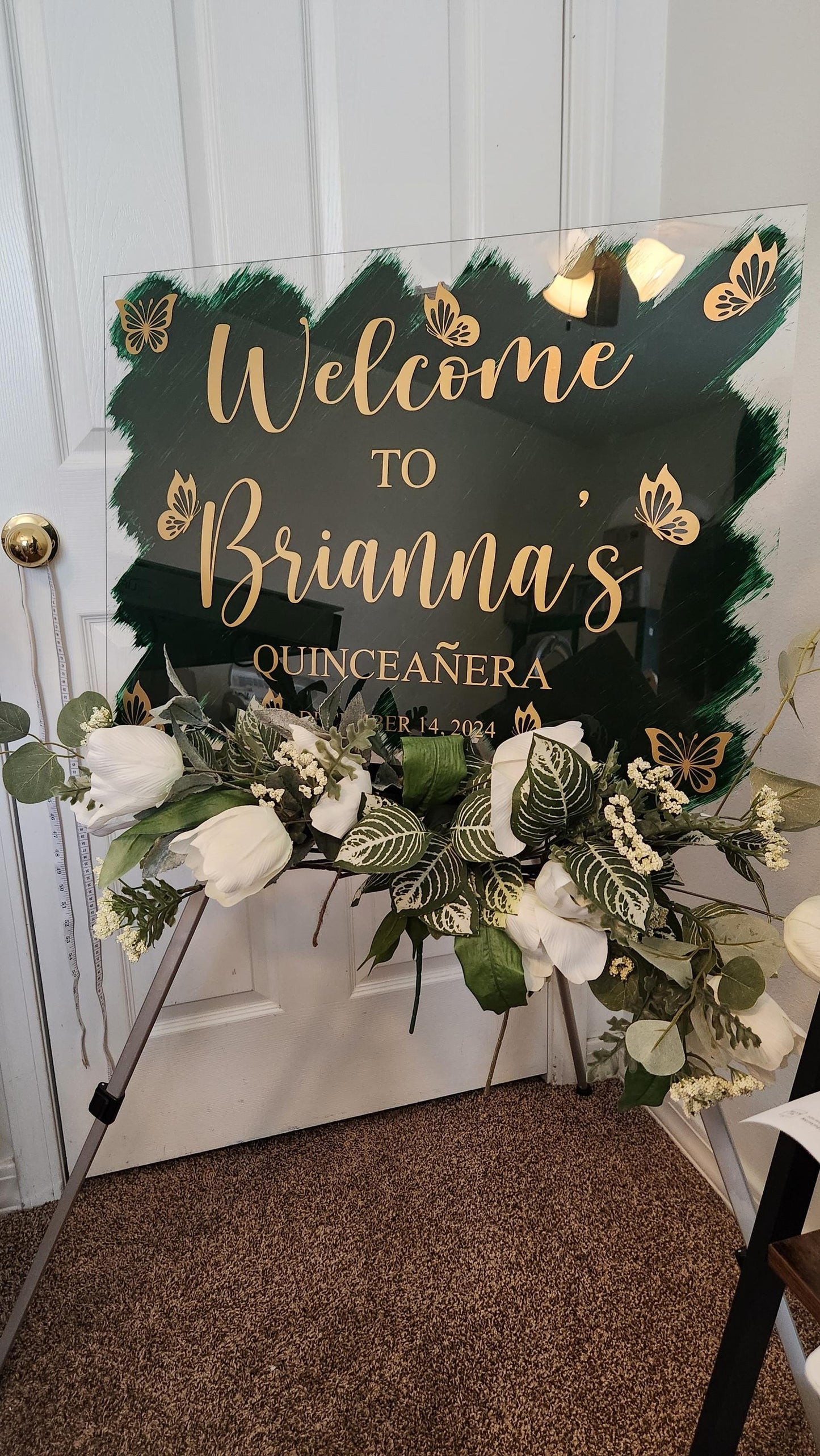 Quinceanera acrylic, welcome to my Quinceanera sign, welcome acrylic sign, custom welcome sign, acrylic paint sign, Quinceañera decorations