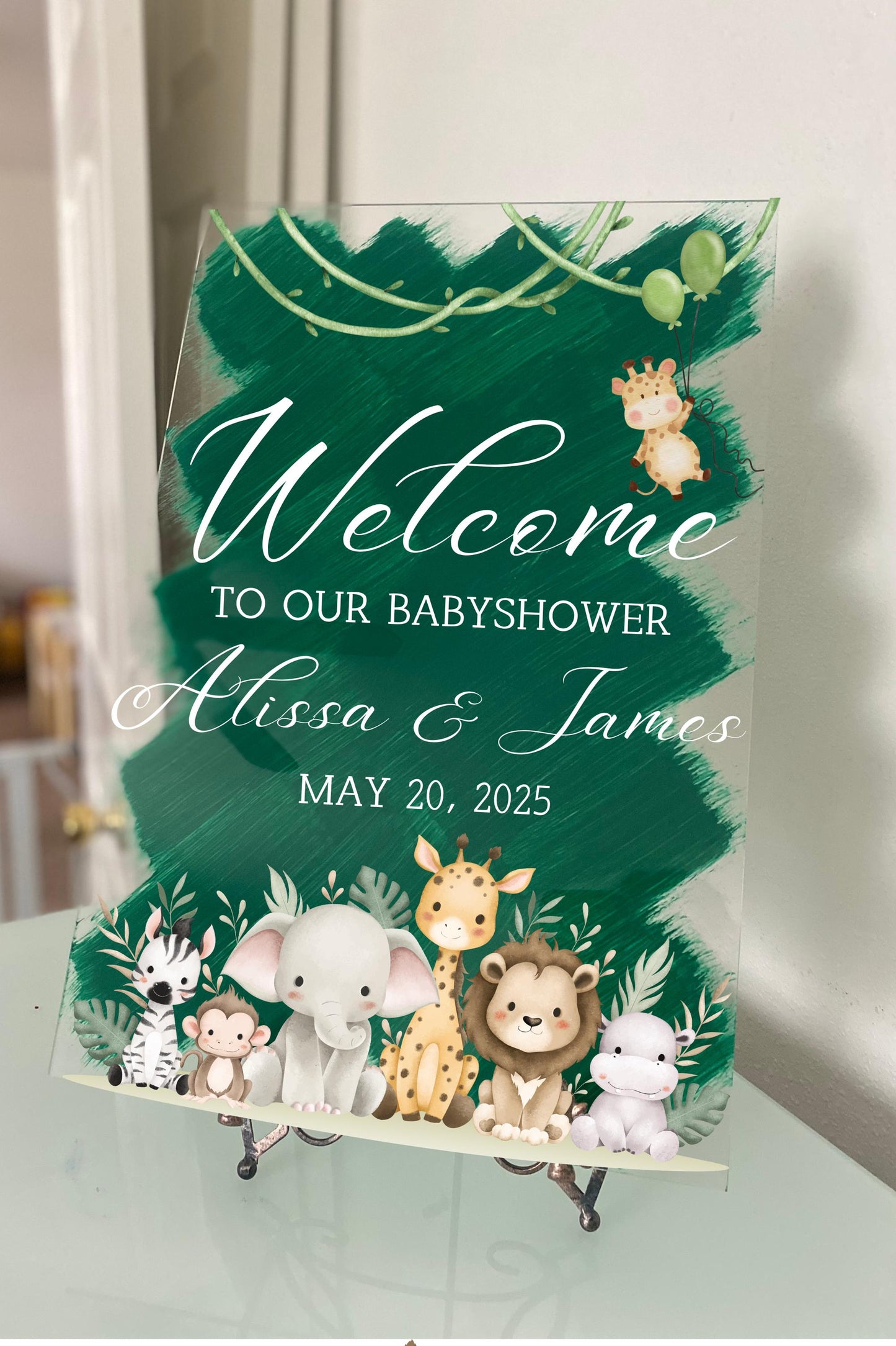 Safari Baby shower Welcome Sign, Baby shower welcome sign, Babyshower Acrylic sign, Safari Theme Babyshower, Safari babyshower