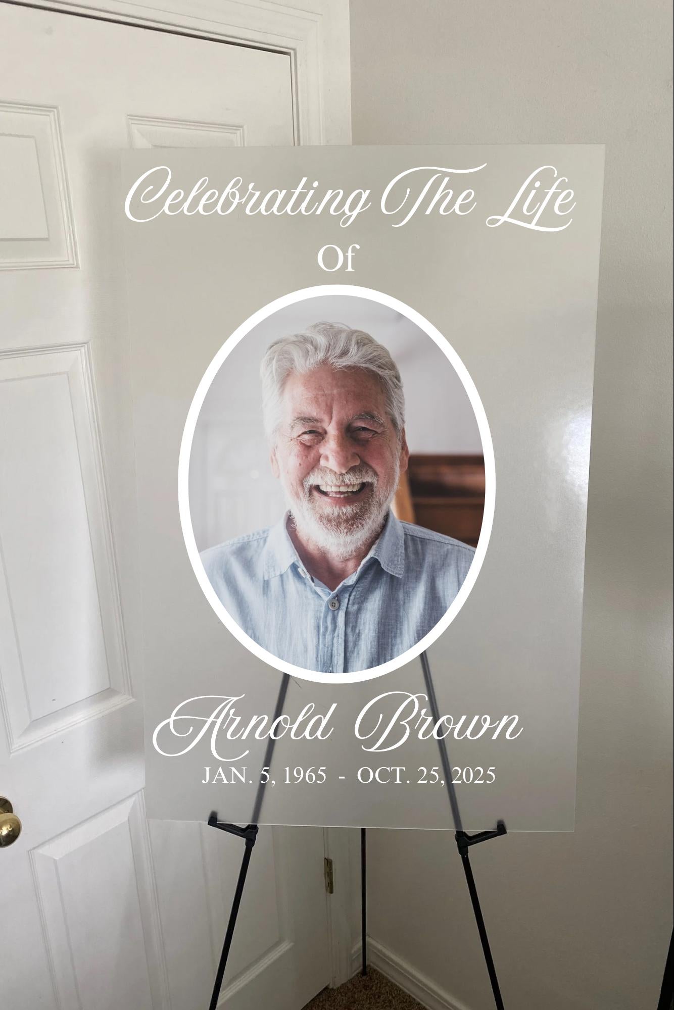 In loving memory acrylic with picture, funeral acrylic welcome sign, Tribute remembrance photo, Celebration of life in loving memory sign