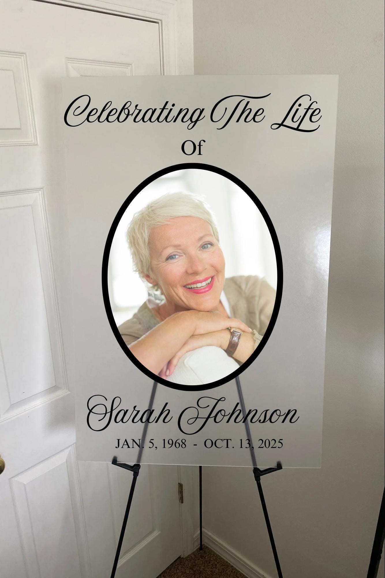 In loving memory acrylic with picture, funeral acrylic welcome sign, Tribute remembrance photo, Celebration of life in loving memory sign
