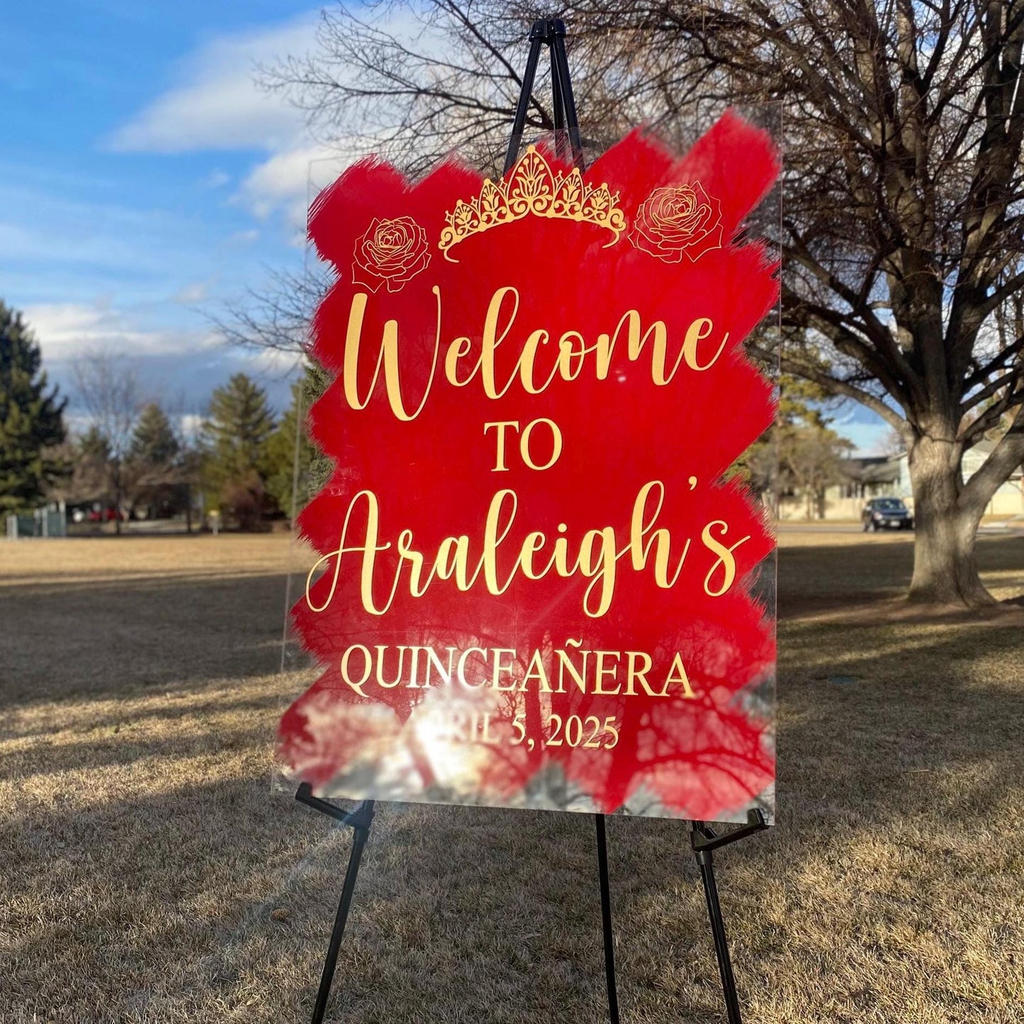 Quinceañera acrylic, welcome to my Quinceanera sign, welcome acrylic sign, custom welcome sign, acrylic paint sign, Quinceañera decorations