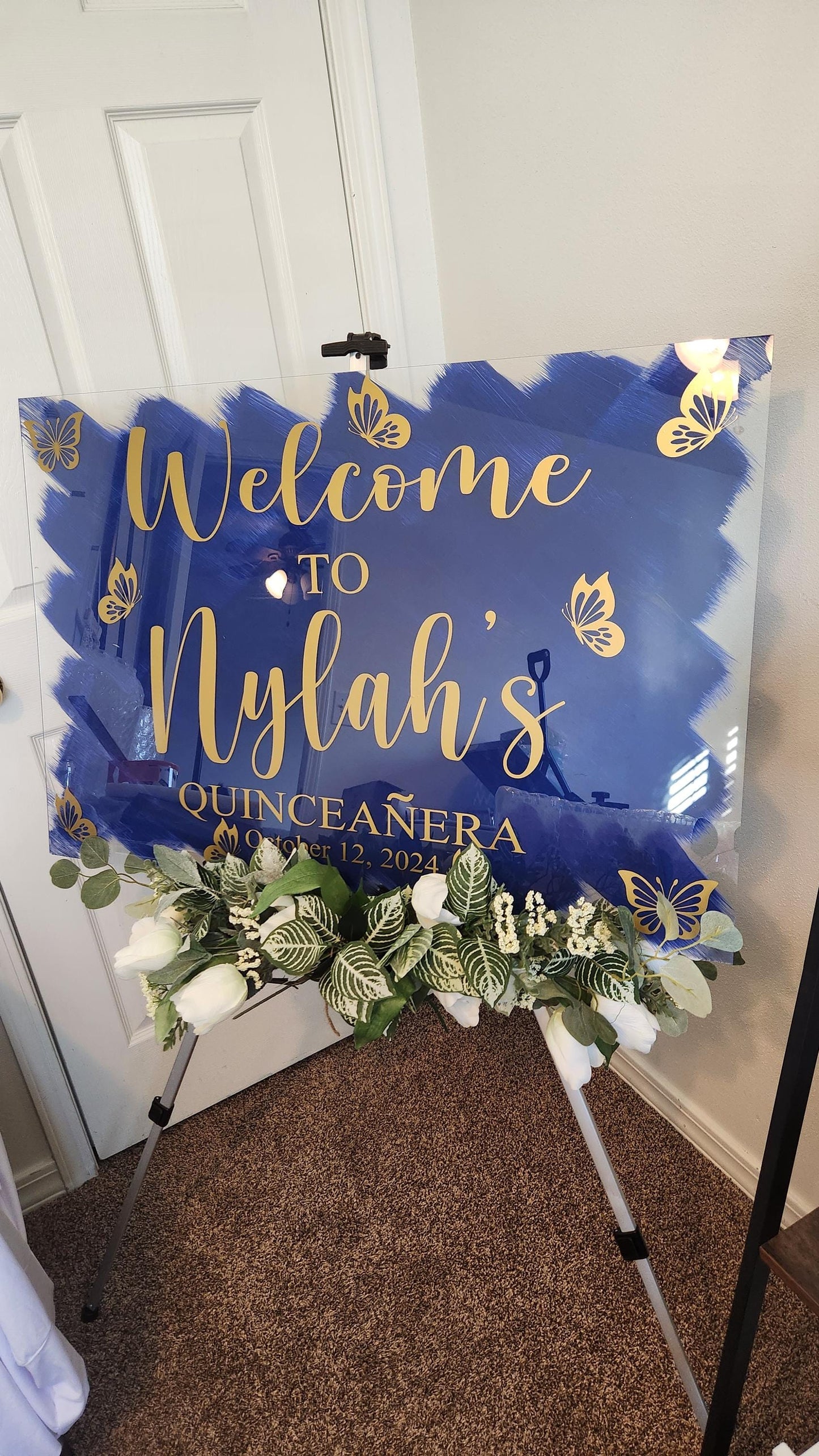 Quinceanera acrylic, welcome to my Quinceanera sign, welcome acrylic sign, custom welcome sign, acrylic paint sign, Quinceañera decorations