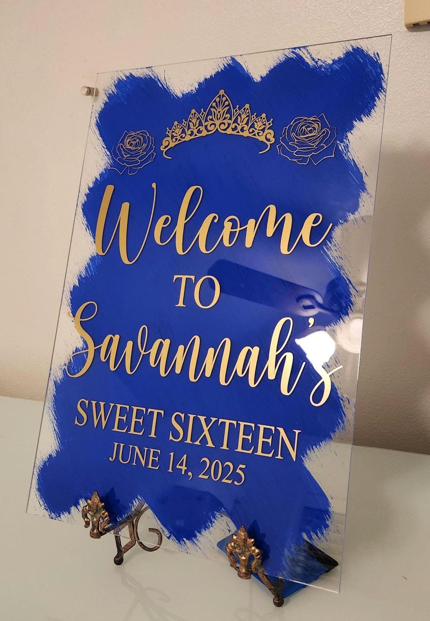 Sweet Sixteen Acrylic Sign, welcome to my sweet 16 sign, welcome acrylic sign, custom welcome sign, acrylic paint sign, sweet 16 decorations