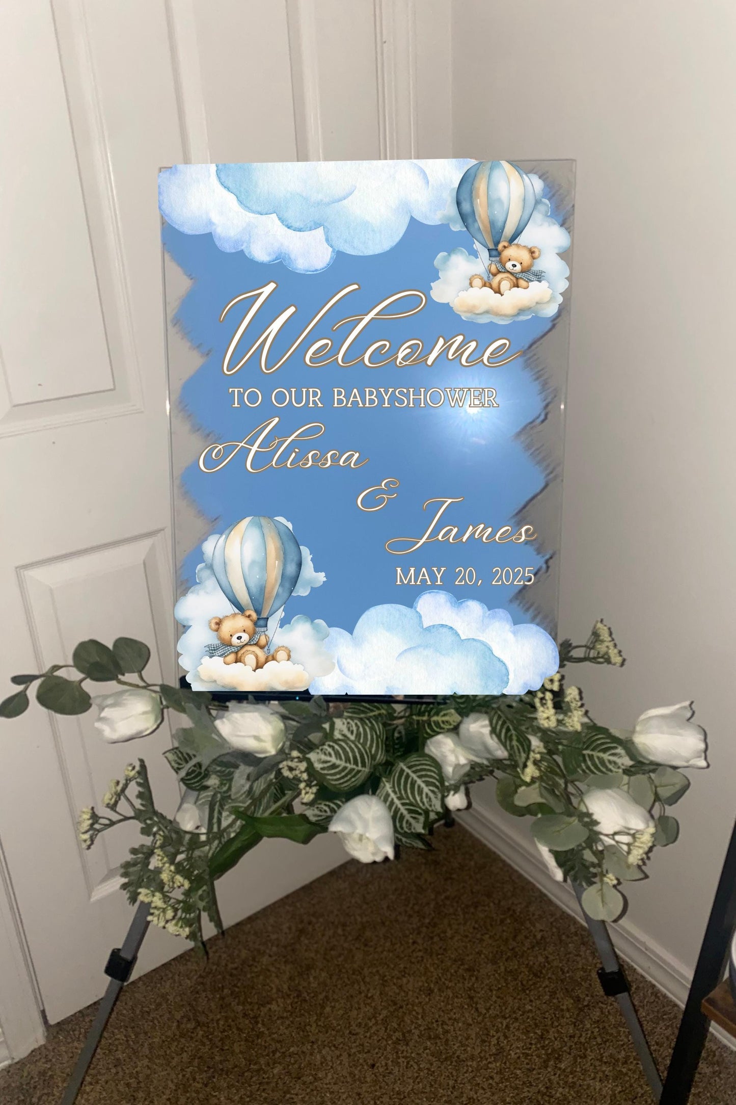 We Can Bearly Wait Welcome Sign, Baby shower welcome sign, Babyshower Acrylic sign, Bear Theme Babyshower, Bear babyshower, Babyshower Decor