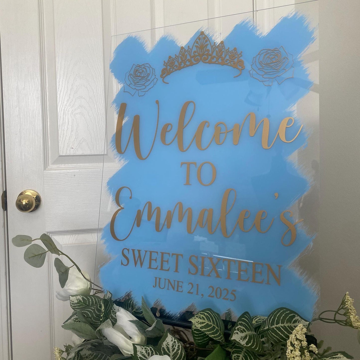 Sweet Sixteen Acrylic Sign, welcome to my sweet 16 sign, custom welcome sign, sweet 16 decorations, welcome to my sweet sixteen acrylic sign