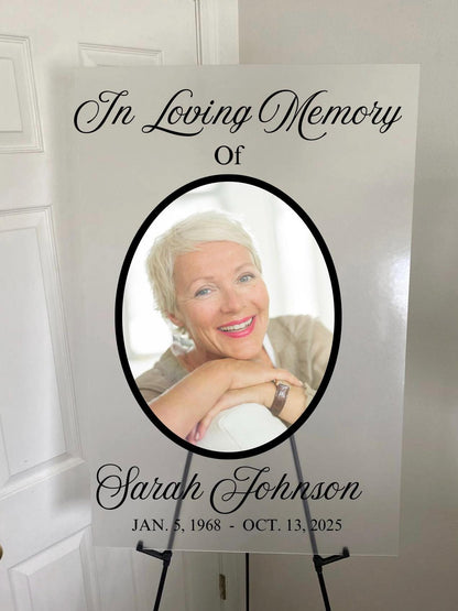 In loving memory acrylic with picture, funeral acrylic welcome sign, Tribute remembrance photo, Celebration of life in loving memory