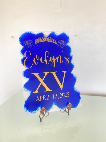 Quinceañera acrylic, welcome to my Quinceanera sign, welcome acrylic sign, custom welcome sign, acrylic paint sign, Quinceañera decorations