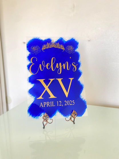 Quinceañera acrylic, welcome to my Quinceanera sign, welcome acrylic sign, custom welcome sign, acrylic paint sign, Quinceañera decorations