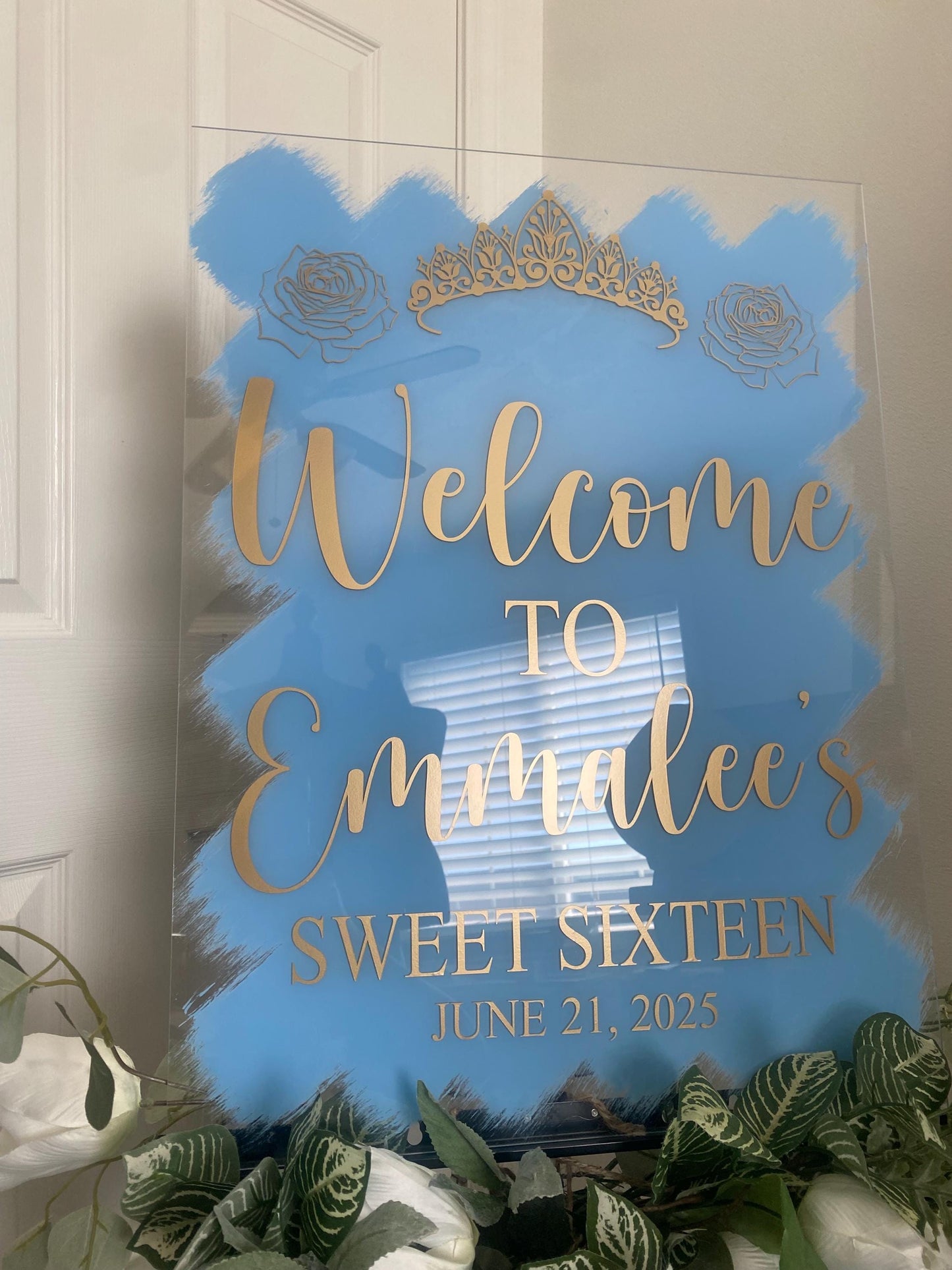 Sweet Sixteen Acrylic Sign, welcome to my sweet 16 sign, custom welcome sign, sweet 16 decorations, welcome to my sweet sixteen acrylic sign