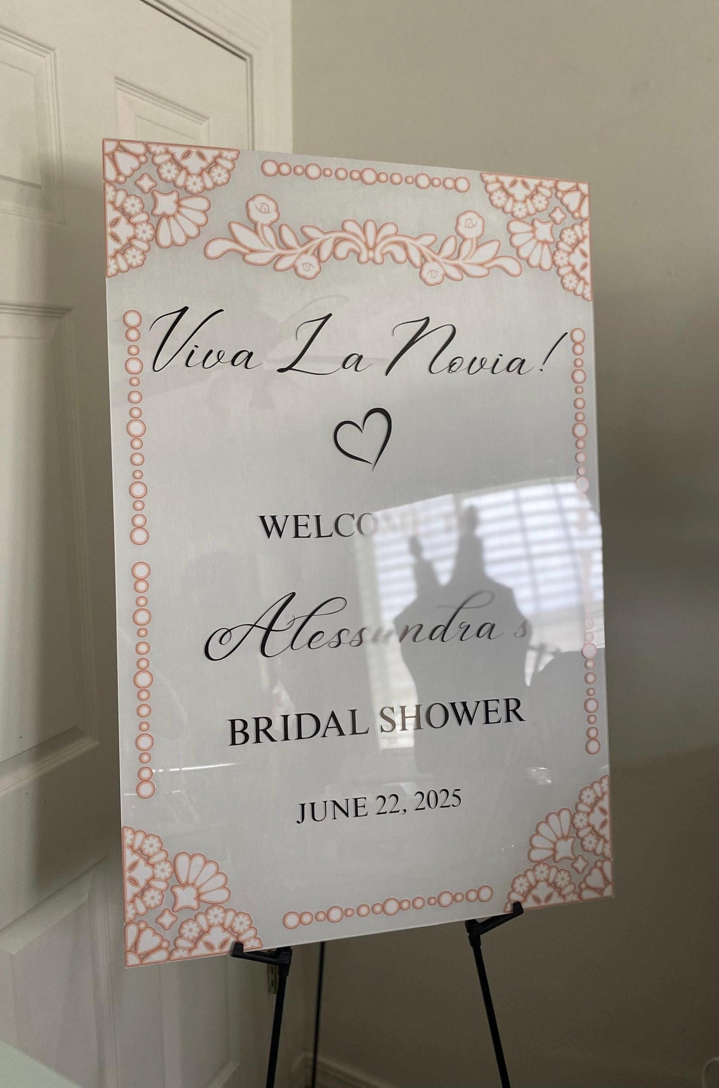 Viva la novia bridal shower welcome acrylic sign, bridal shower welcome sign, viva la novia welcome sign, bridal shower ideas, viva la novia