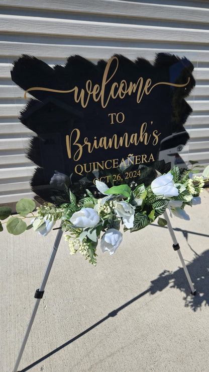 Quinceanera acrylic, welcome to my Quinceanera sign, welcome acrylic sign, custom welcome sign, acrylic paint sign, Quinceañera decorations