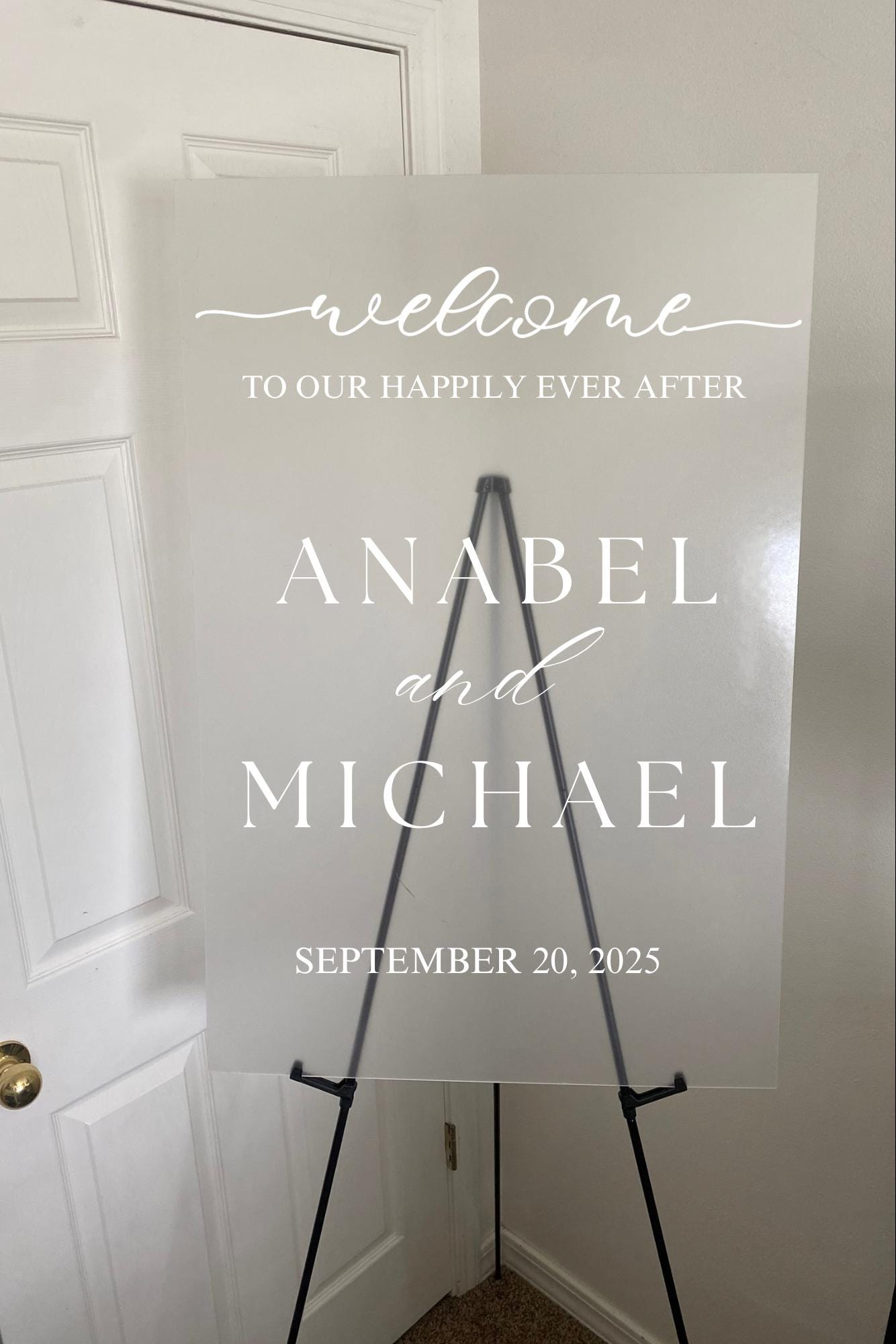 Wedding Welcome Sign, Welcome to our happily ever after sign, Welcome to our forever welcome sign, Acrylic wedding welcome sign