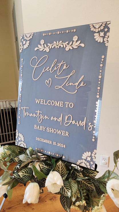 Cielito Lindo Welcome Sign, Baby shower welcome sign, Cielito lindo theme decorations, Babyshower Acrylic, Cielito lindo babyshower welcome