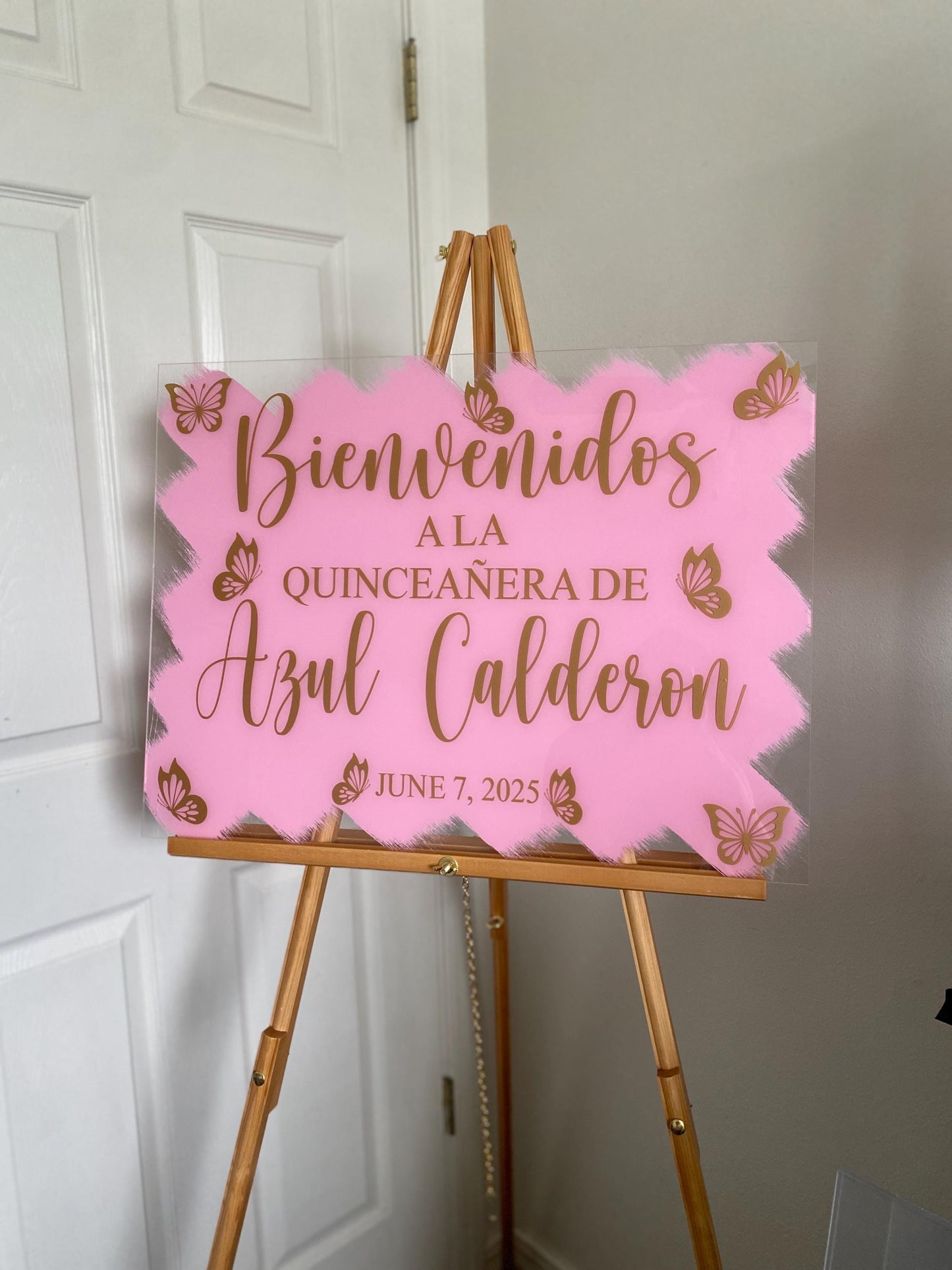 Bienvenidos A Mi Quinceañera acrylic Sign, welcome to my Quinceanera sign, welcome acrylic sign, custom welcome sign, Quinceañera decoration