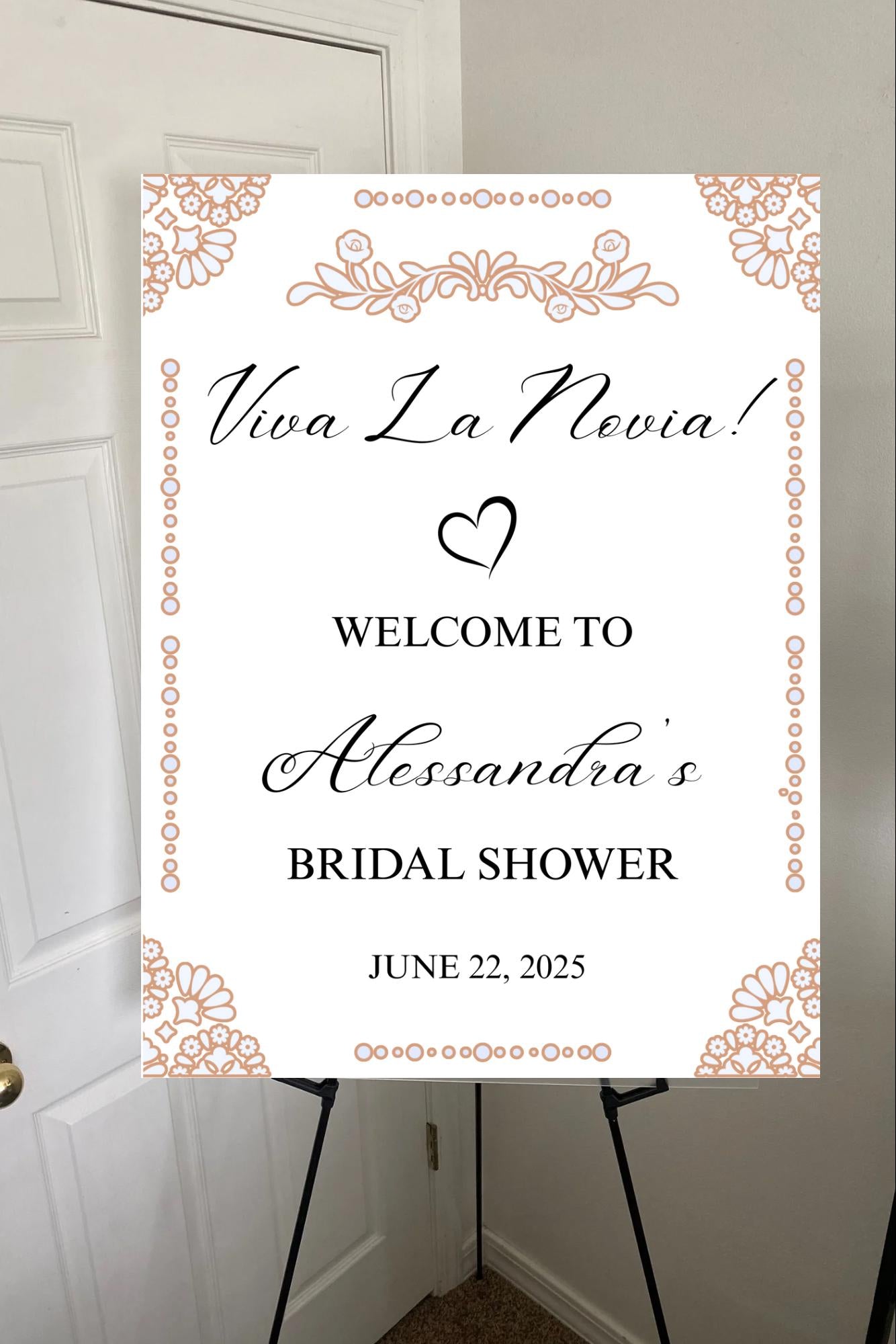 Viva la novia bridal shower welcome acrylic sign, bridal shower welcome sign, viva la novia welcome sign, bridal shower ideas, viva la novia