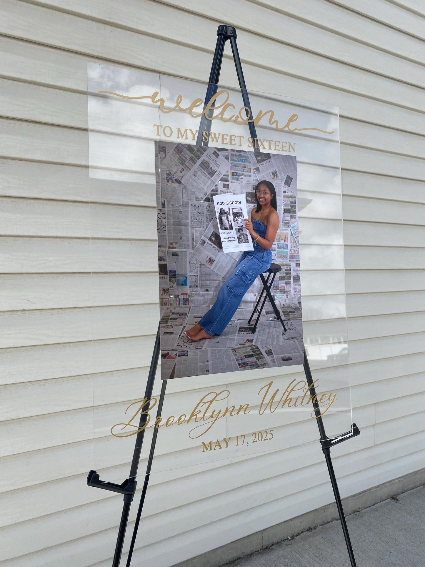 Sweet Sixteen Welcome Sign with Picture, Welcome Acrylic Sign, Sweet 16 Welcome Sign, Welcome to my Quinceañera, Welcome to my sweet sixteen