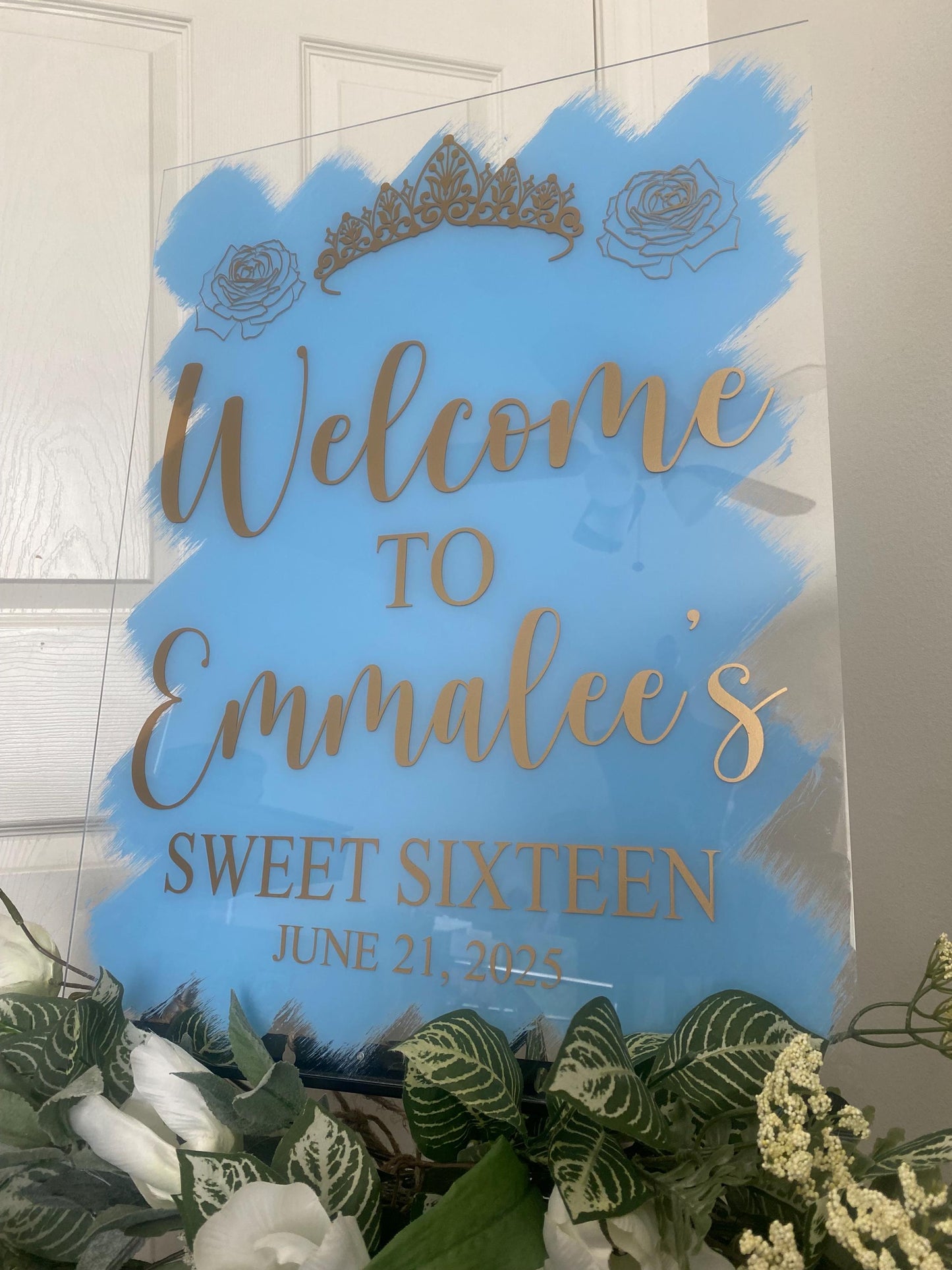 Sweet Sixteen Acrylic Sign, welcome to my sweet 16 sign, custom welcome sign, sweet 16 decorations, welcome to my sweet sixteen acrylic sign