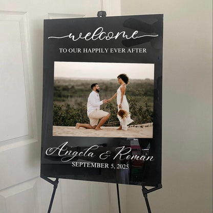 Wedding Welcome Sign, Welcome to our happily ever after sign, Welcome to our forever welcome sign, Acrylic wedding welcome sign