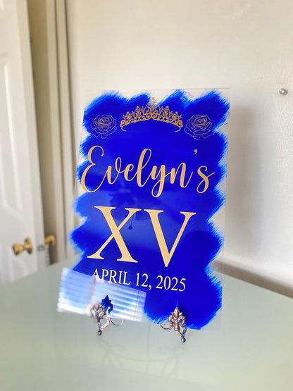 Quinceañera acrylic, welcome to my Quinceanera sign, welcome acrylic sign, custom welcome sign, acrylic paint sign, Quinceañera decorations