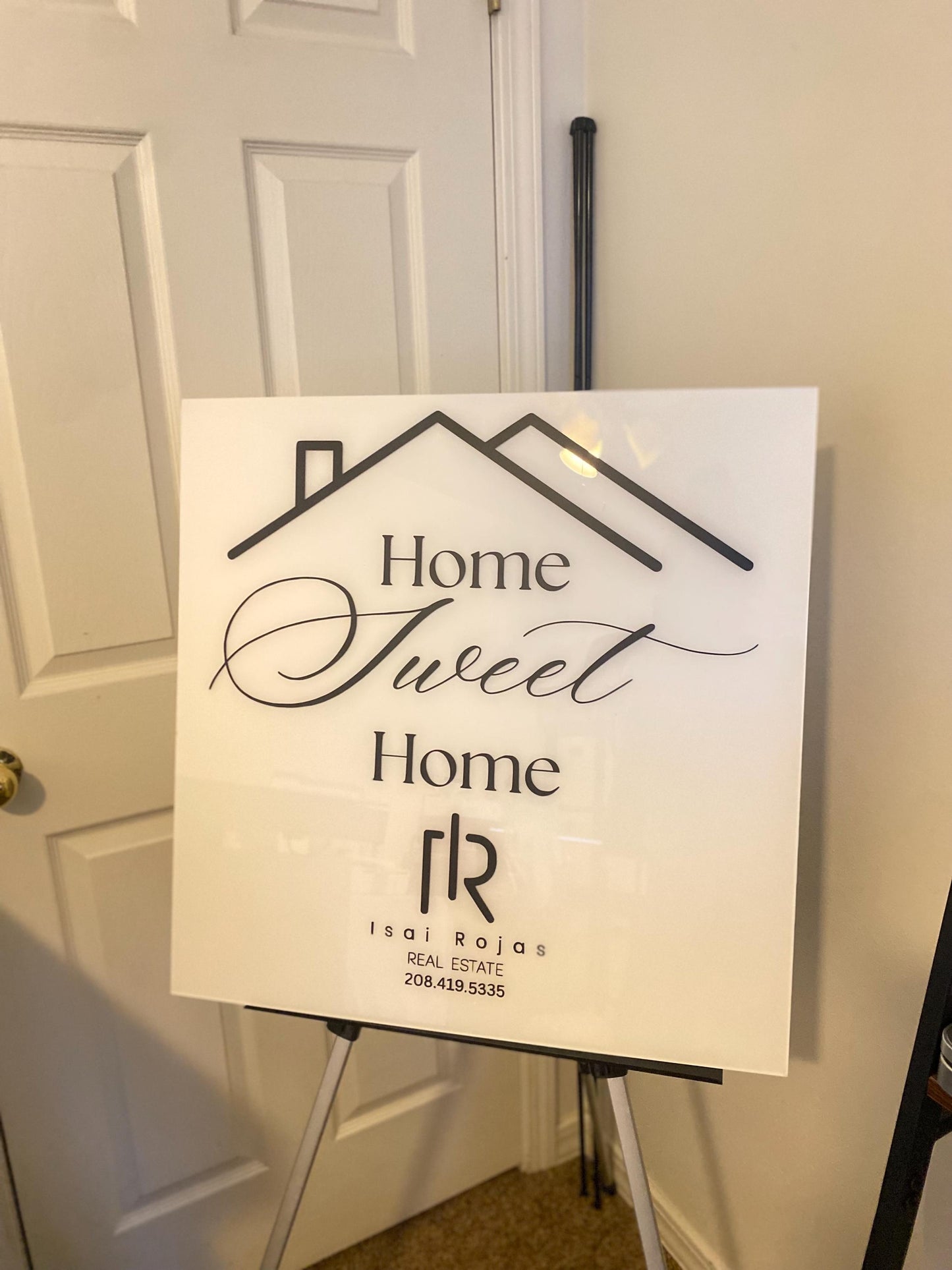 Real Estate Home Sweet Home Sign, Real Estate Agent Acrylic Sign, Closing Day Sign for Real Estate Agents, Custom Sign for Real Estate Agent