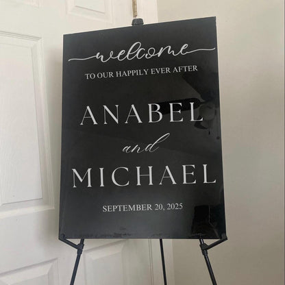 Wedding Welcome Sign, Welcome to our happily ever after sign, Welcome to our forever welcome sign, Acrylic wedding welcome sign