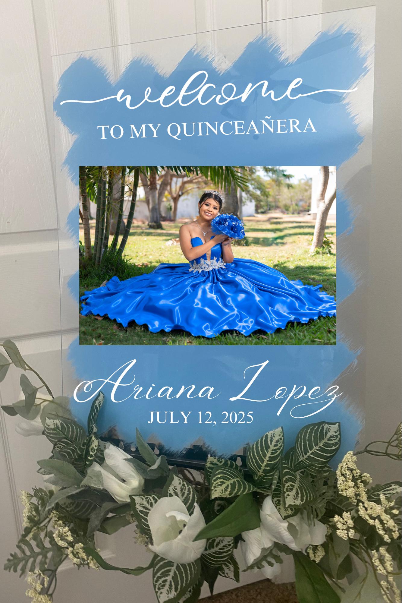 Quinceañera acrylic , welcome to my sweet 16 sign, welcome acrylic sign, custom welcome sign, acrylic paint sign, Quinceañera decorations