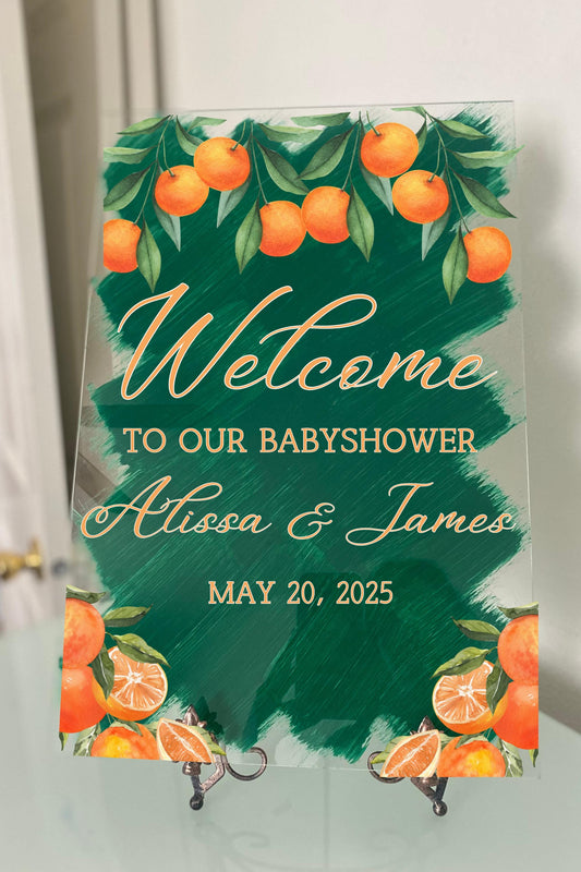 A Little Cutie Is On The Way Welcome Sign, Baby shower welcome sign, Babyshower Acrylic sign, Little Cutie Theme Babyshower