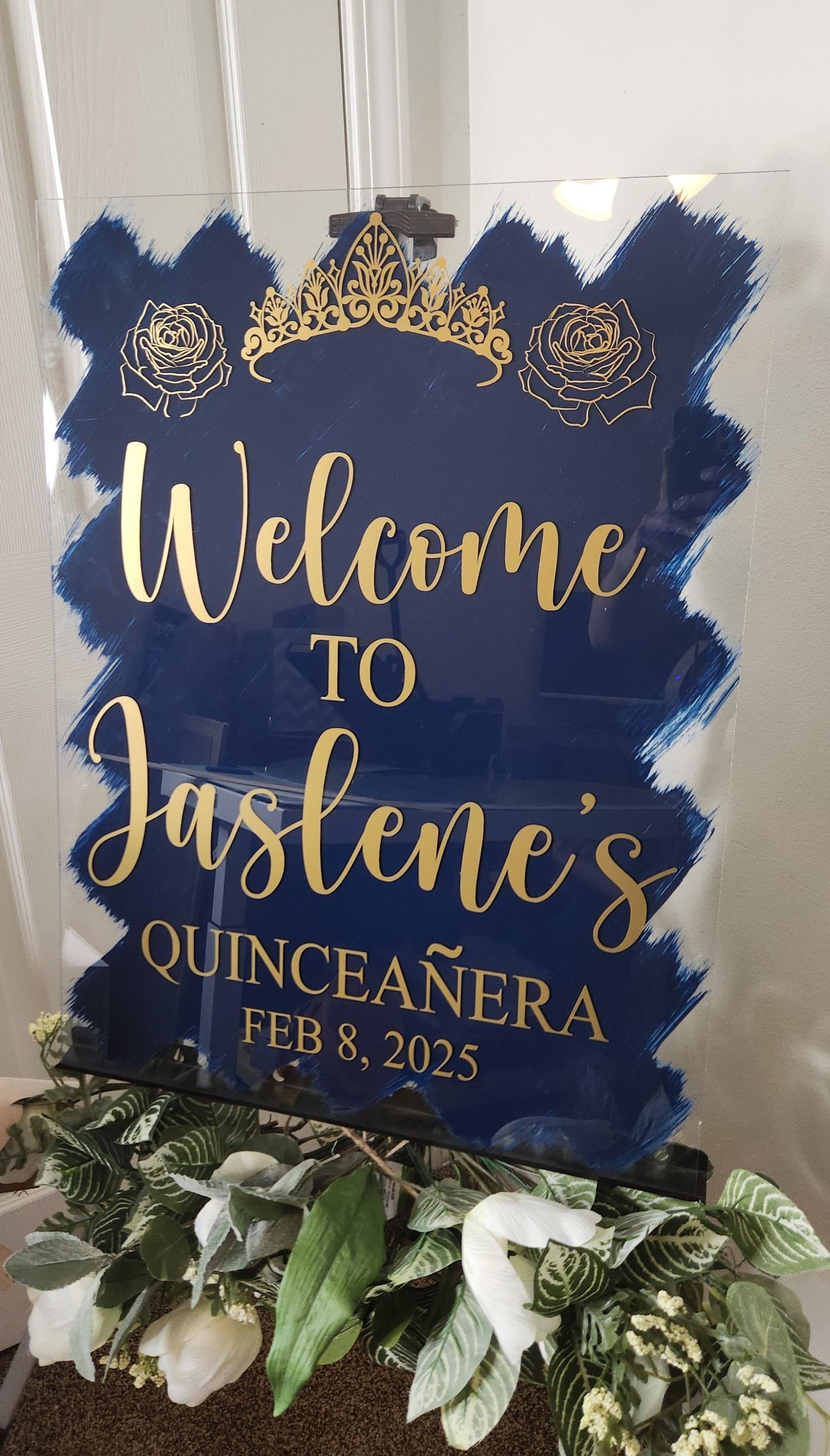 Quinceañera acrylic, welcome to my Quinceanera sign, welcome acrylic sign, custom welcome sign, acrylic paint sign, Quinceañera decorations