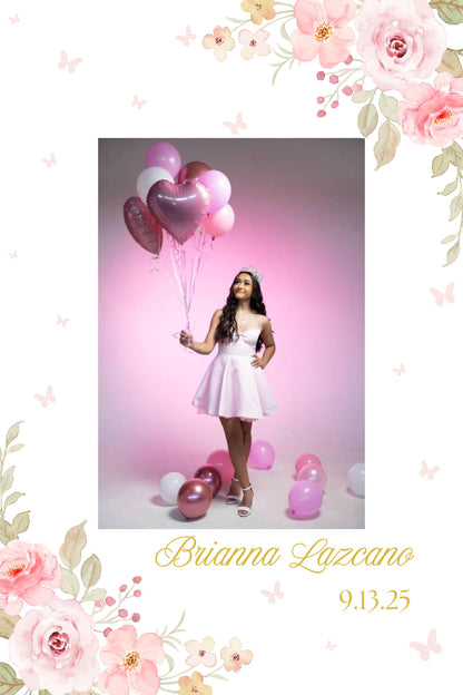 Quinceañera Welcome Sign with Picture, Welcome Acrylic Sign, Sweet 16 Welcome Sign, Welcome to my Quinceañera, Welcome to my sweet sixteen