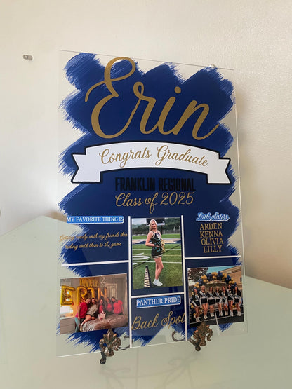 Graduation Acrylic, Congrats Grad Acrylic, Cheering Team Memories Acrylic, Class of 2025, Senior Year Acrylic, Congratulations Graduate Sign