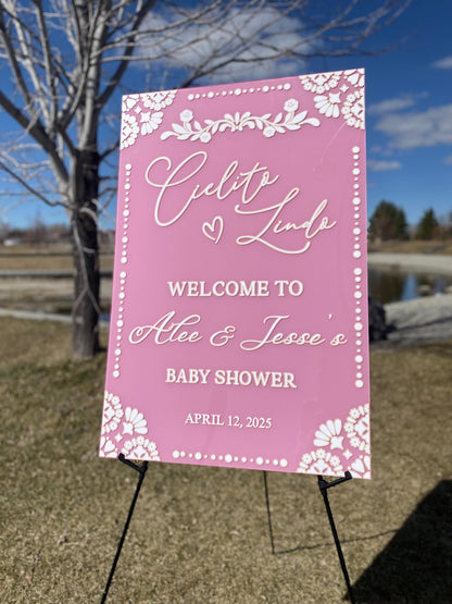 Cielito Lindo Welcome Sign, Baby shower welcome sign, Cielito lindo theme decorations, Babyshower Acrylic, Cielito lindo babyshower welcome