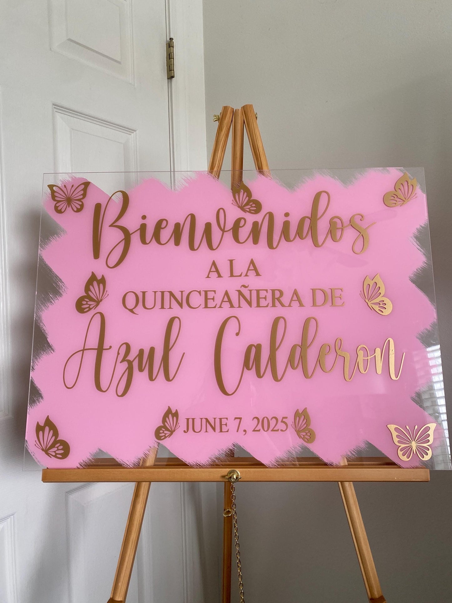 Bienvenidos A Mi Quinceañera acrylic Sign, welcome to my Quinceanera sign, welcome acrylic sign, custom welcome sign, Quinceañera decoration