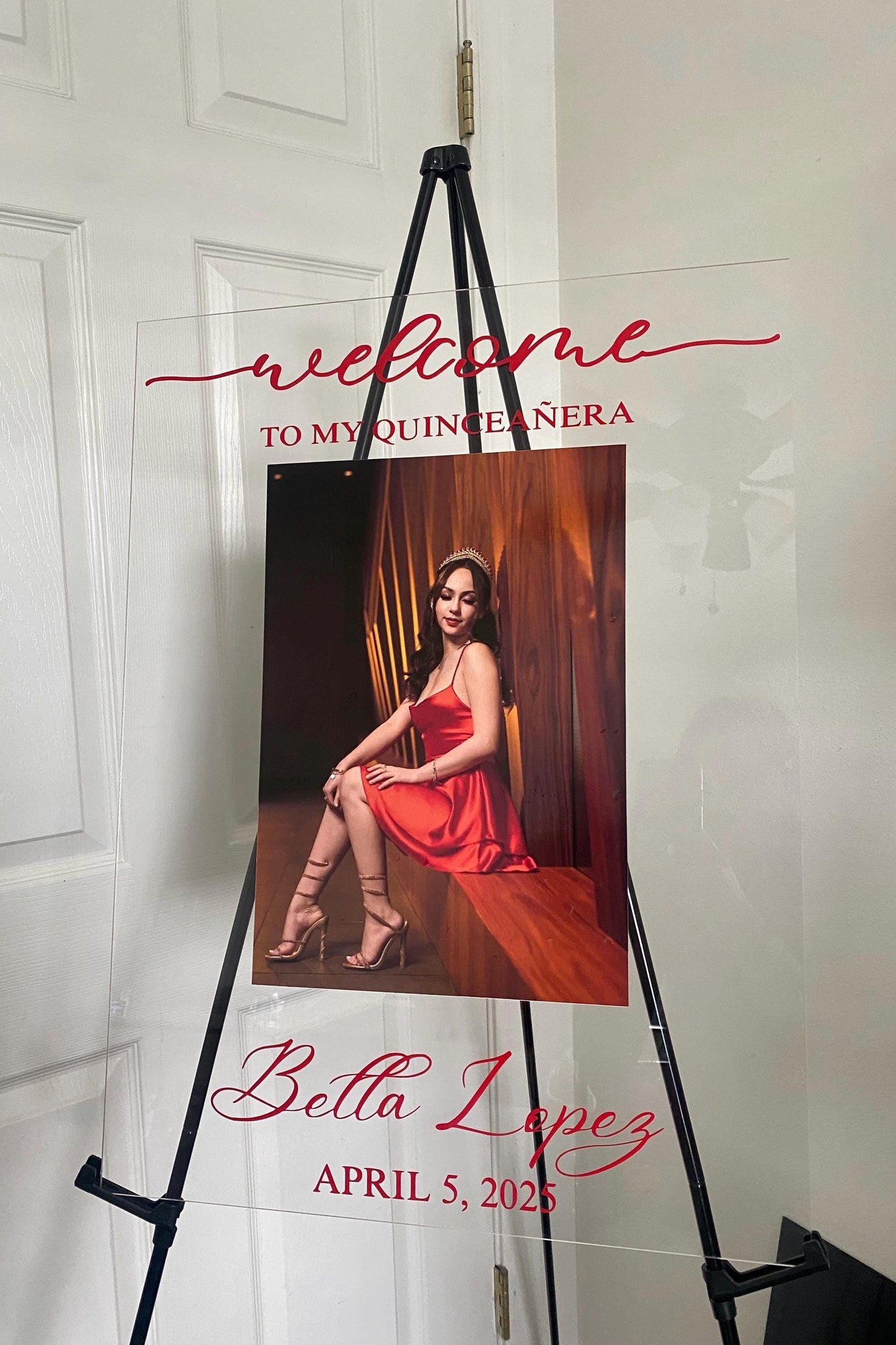 Quinceañera Welcome Sign with Picture, Welcome Acrylic Sign, Sweet 16 Welcome Sign, Welcome to my Quinceañera, Welcome to my sweet sixteen