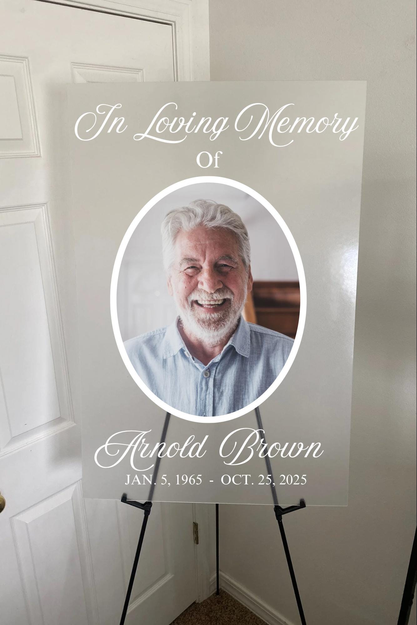 In loving memory acrylic with picture, funeral acrylic welcome sign, Tribute remembrance photo, Celebration of life in loving memory
