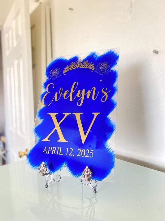 Quinceañera acrylic, welcome to my Quinceanera sign, welcome acrylic sign, custom welcome sign, acrylic paint sign, Quinceañera decorations