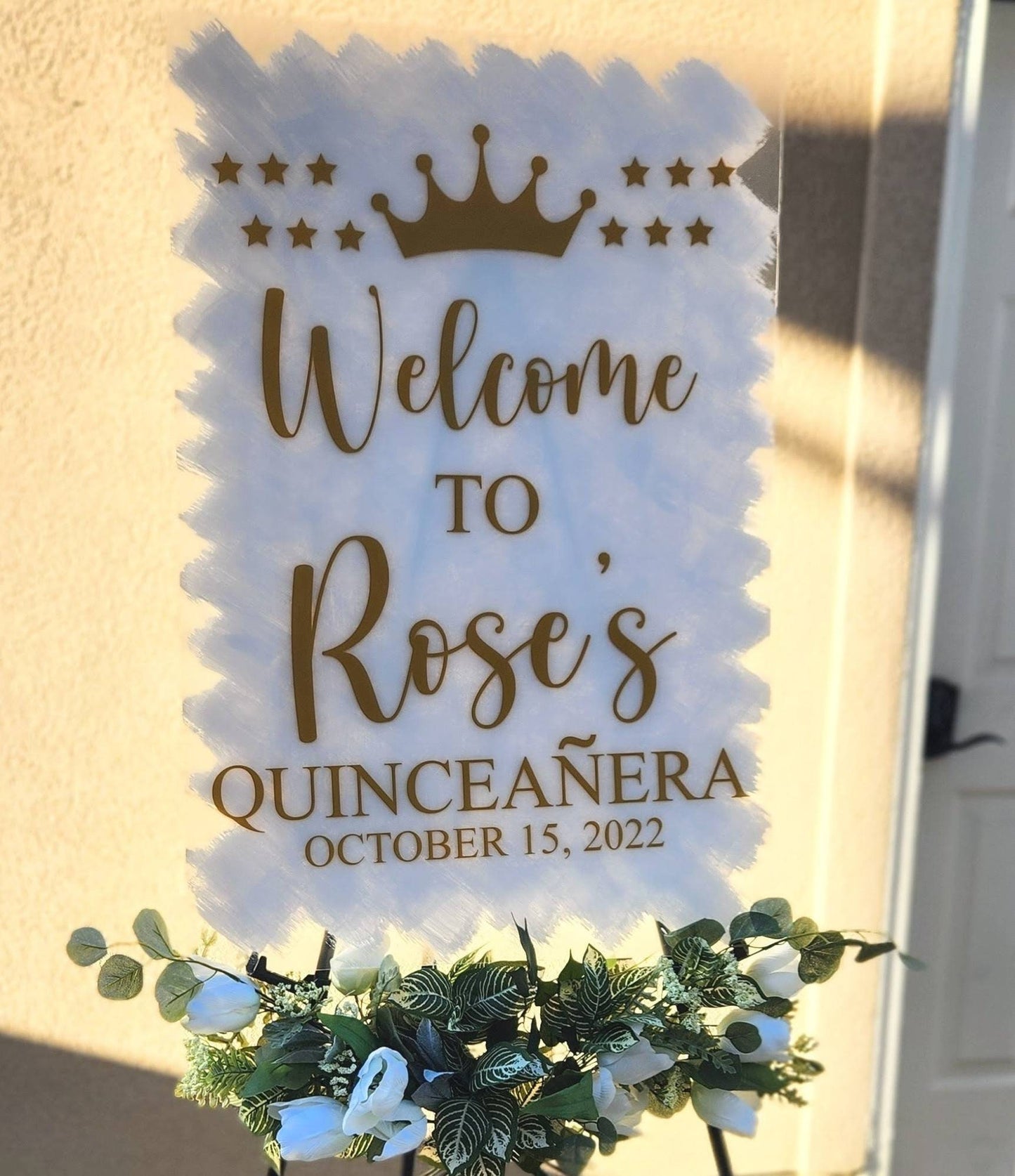 Quinceanera acrylic, welcome to my Quinceanera sign, welcome acrylic sign, custom welcome sign, acrylic paint sign, Quinceañera decorations