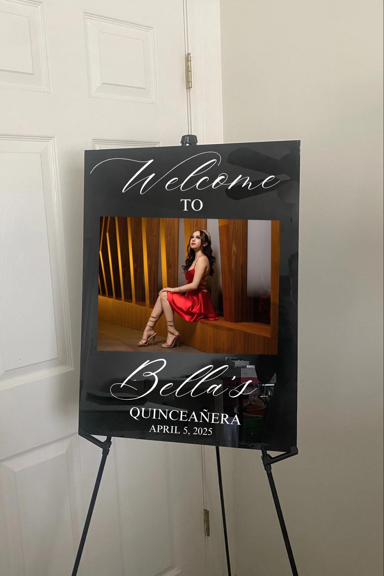 Quinceañera Welcome Sign with Picture, Welcome Acrylic Sign, Sweet 16 Welcome Sign, Welcome to my Quinceañera, Welcome to my sweet sixteen