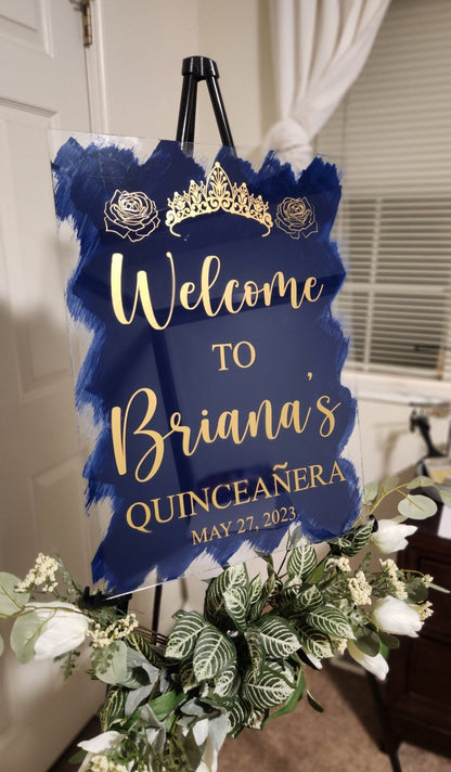 Sweet Sixteen Acrylic Sign, welcome to my sweet 16 sign, welcome acrylic sign, custom welcome sign, acrylic paint sign, sweet 16 decorations