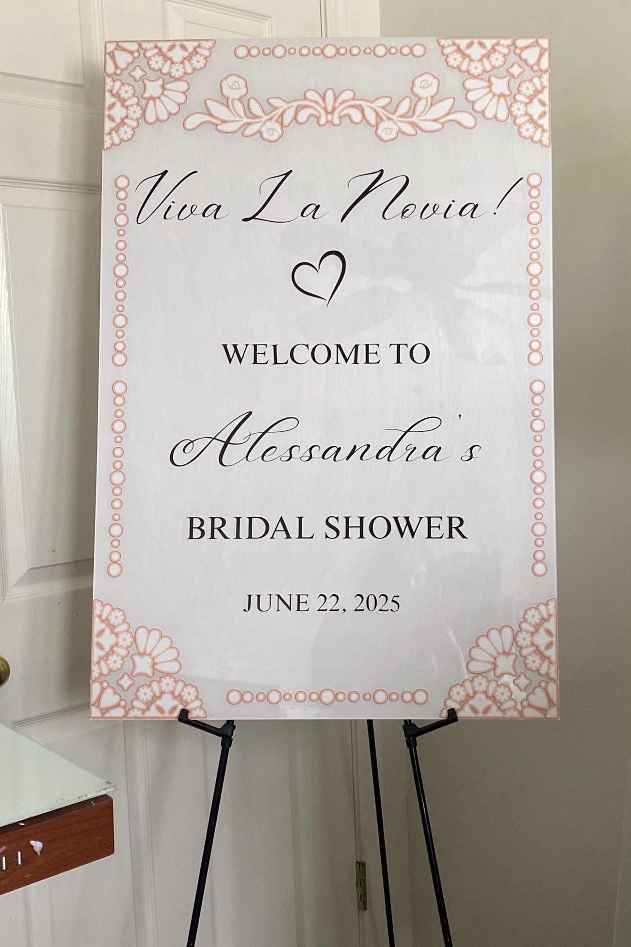 Viva la novia bridal shower welcome acrylic sign, bridal shower welcome sign, viva la novia welcome sign, bridal shower ideas, viva la novia