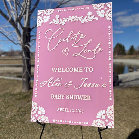 Cielito Lindo Welcome Sign, Baby shower welcome sign, Cielito lindo theme decorations, Babyshower Acrylic, Cielito lindo babyshower welcome