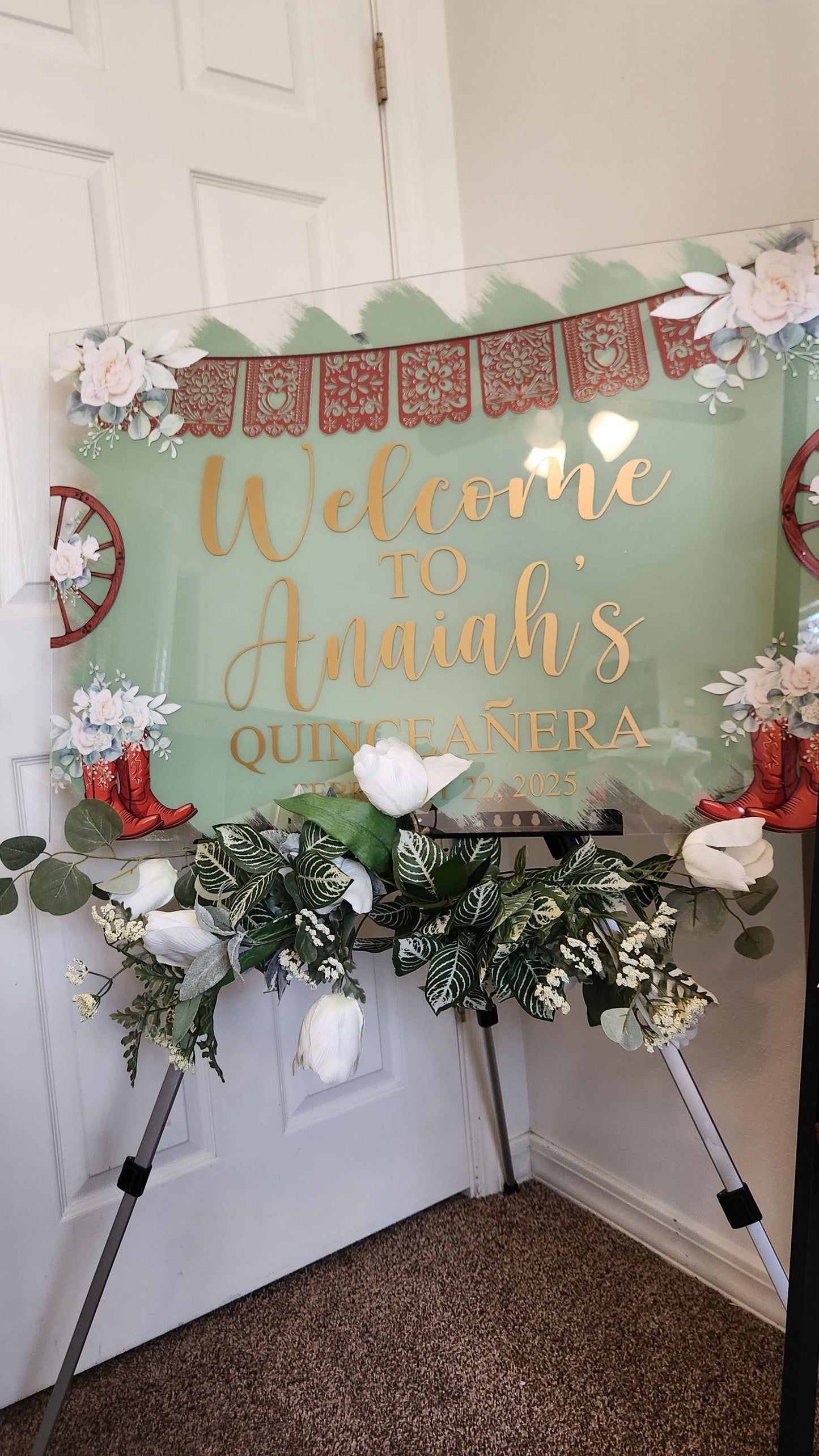 Rustic Charro Quinceañera Welcome Sign, Quinceañera acrylic sign, welcome to my Quinceanera sign, welcome sign, Charro Quinceañera theme