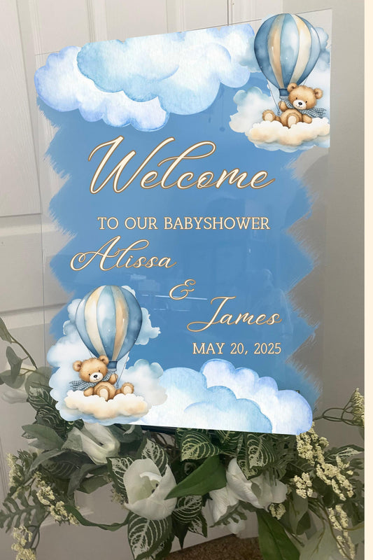 We Can Bearly Wait Welcome Sign, Baby shower welcome sign, Babyshower Acrylic sign, Bear Theme Babyshower, Bear babyshower, Babyshower Decor