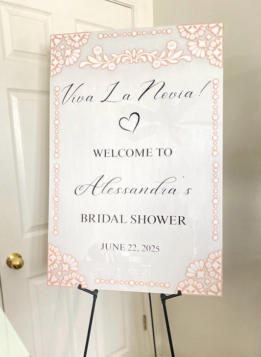 Viva la novia bridal shower welcome acrylic sign, bridal shower welcome sign, viva la novia welcome sign, bridal shower ideas, viva la novia