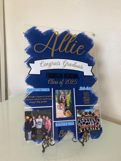Graduation Acrylic, Congrats Grad Acrylic, Cheering Team Memories Acrylic, Class of 2025, Senior Year Acrylic, Congratulations Graduate Sign