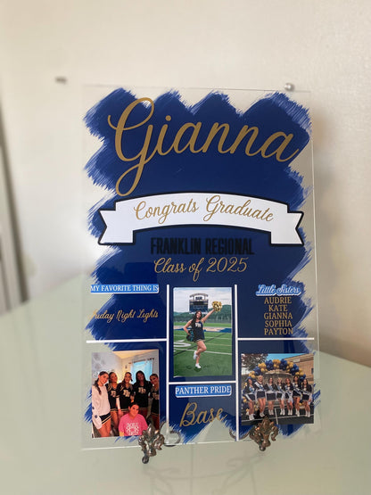 Graduation Acrylic, Congrats Grad Acrylic, Cheering Team Memories Acrylic, Class of 2025, Senior Year Acrylic, Congratulations Graduate Sign