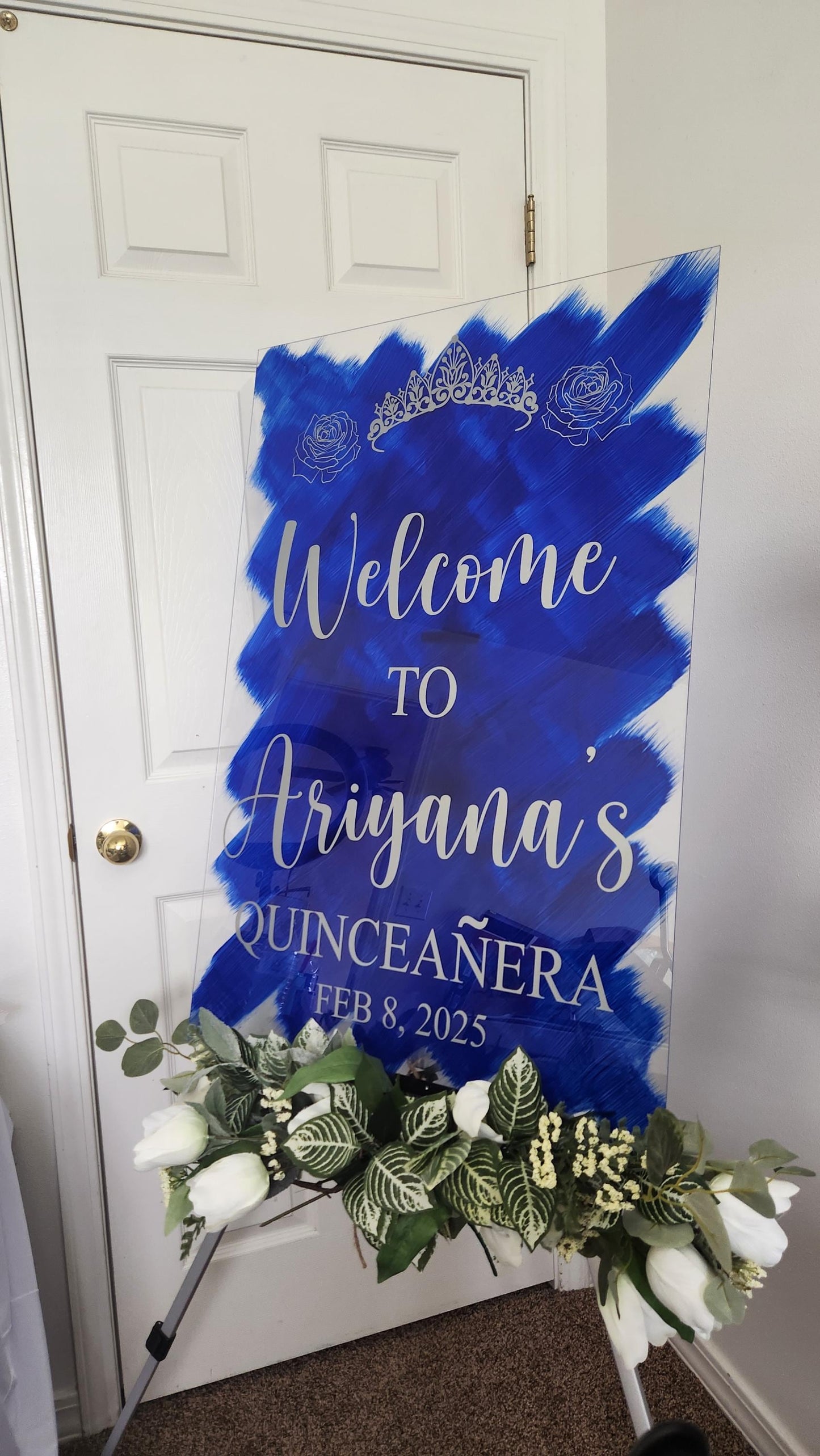 Quinceañera acrylic, welcome to my Quinceanera sign, welcome acrylic sign, custom welcome sign, acrylic paint sign, Quinceañera decorations