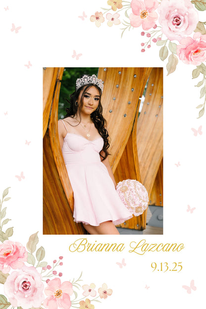 Quinceañera Welcome Sign with Picture, Welcome Acrylic Sign, Sweet 16 Welcome Sign, Welcome to my Quinceañera, Welcome to my sweet sixteen